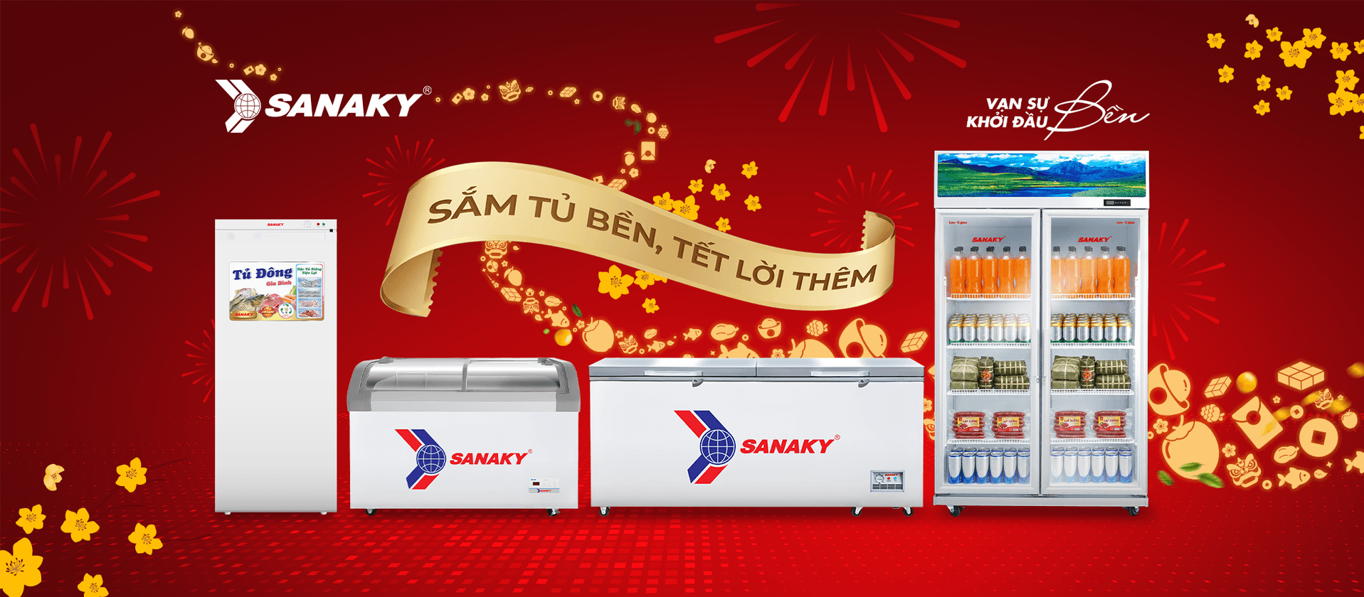 Sắm tủ bền, Tết lời thêm — Sanaky campaign cover